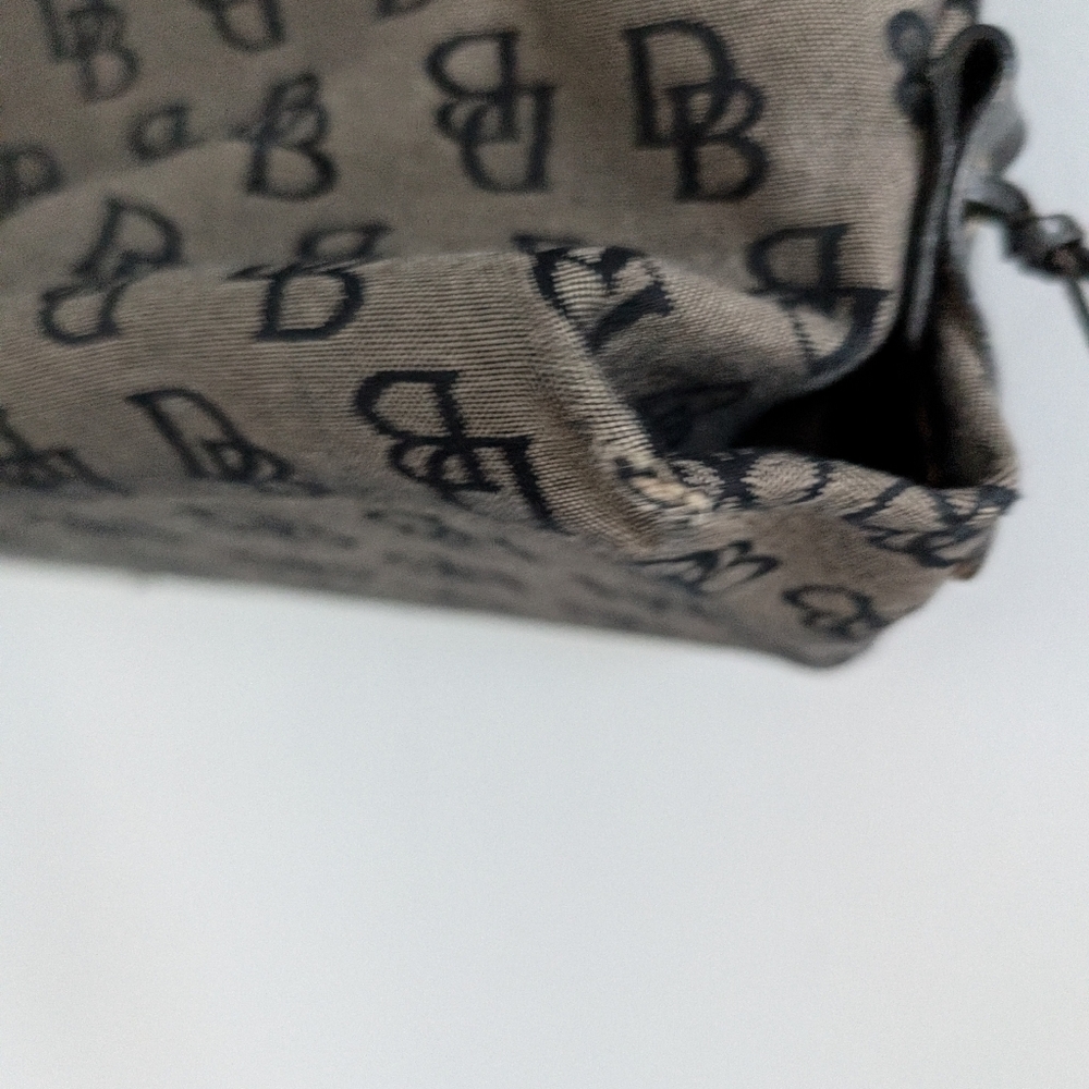 Dooney and Bourke Vintage Signature Monogram Tassel Purse Black - Picture 7 of 12